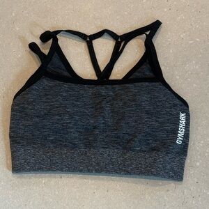 Gymshark Gray and Black Sports Bra - Small